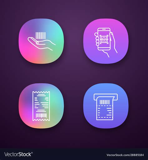 Barcodes App Icons Set Royalty Free Vector Image