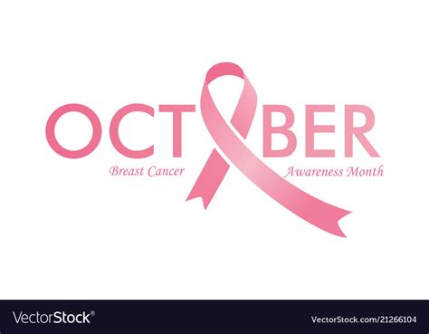 October Breast Cancer Emblem Sign For Awareness Mo