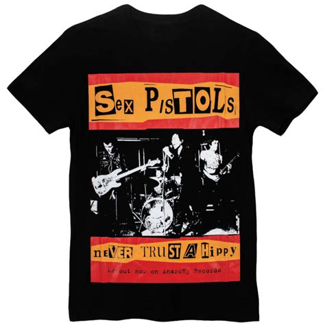 Sex Pistols Unisex T Shirt Never Trust A Hippy Snuff Gr