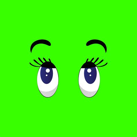 Cartoon eyes vector illustration, isolated on a green background. Funny ...