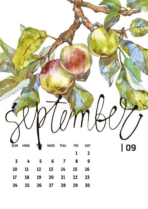 Calendar 2017 Templates With Watercolor Illustations Stock