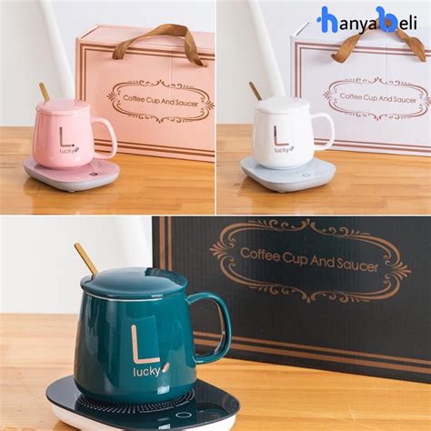 Jual Mug Cangkir Elektrik Paket Hampers Warmer Cangkir Keramik Saucer