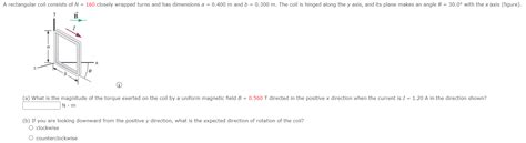 Solved A Rectangular Coil Consists Of N 160 Closely Chegg