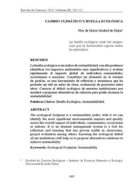 Lectura Cambio Climatico Y Huella Ecologica Pdf Gases De Efecto Invernadero Dióxido De