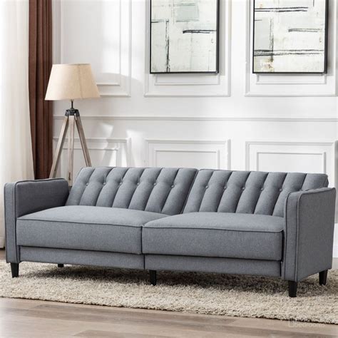 Noah Button-Tufted Sofa Bed In Dark Grey by AC Pacific | 1StopBedrooms