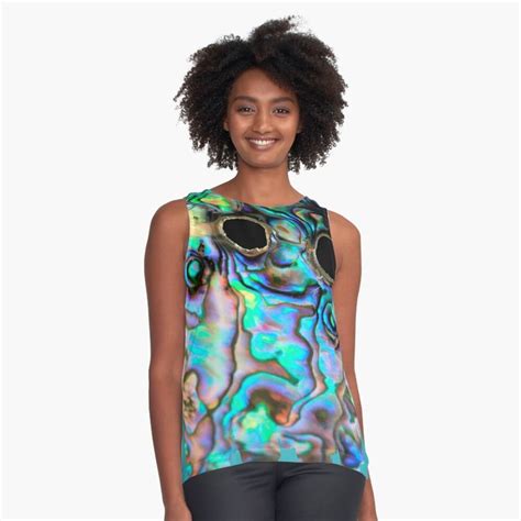 Aotearoa Anga Paua Maori Design New Zealand Paua Shell Sleeveless