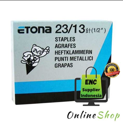 Jual Isi Staples Etona No 23 13 Refil Stapler 2313 Steples 1 2 Box