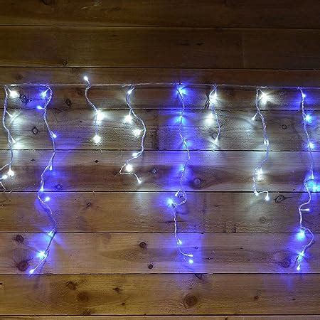 Led Blue And White Supabrights Snowing Icicle Lights By Premier