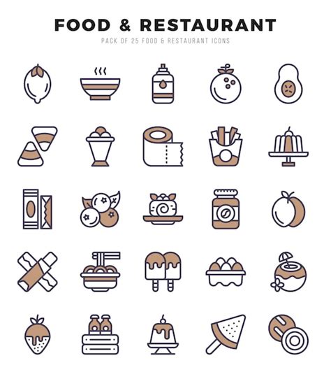 Premium Vector Icons Set Food And Restaurant For Web App Vector