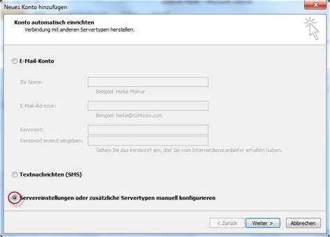 Schritt für Schritt E Mail Konfiguration mit Outlook 2010