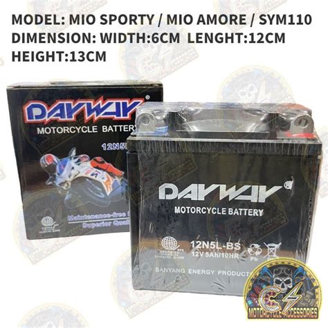 Cs Motorcycle Dayway Battery L L Volt Shopee Philippines