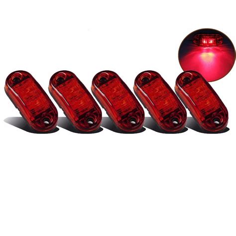 Virwir 10 Pieces 12v 24v Led Side Marker Light 2 5 Inch Oval Led Trailer Light Side Marker