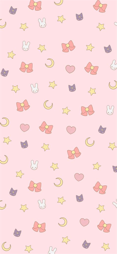 Sailor Moon Pattern Pink Wallpapers - Aesthetic Sailor Moon Wallpaper ...