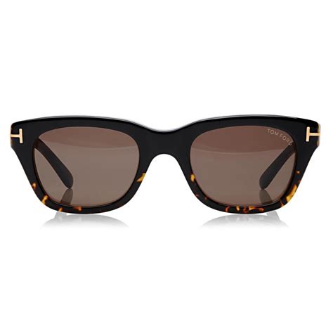 Tom Ford Snowdon Sunglasses Squared Acetate Sunglasses Tortoise Black Ft0237