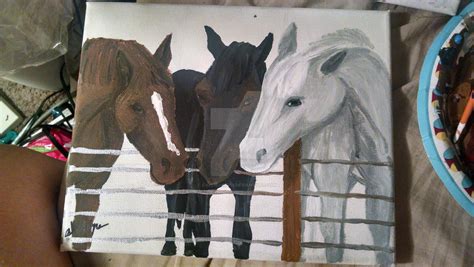 Three Horses Painting by calliecat113 on DeviantArt