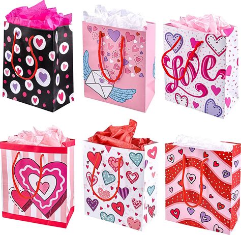 Paper T Bags With Filing Paper For Valentines Day 12 Pieces Joyin