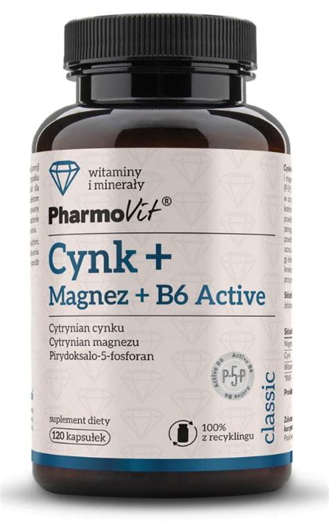 Cynk Magnez B6 Active 120 kapsułek Pharmovit Classic Skład Cena