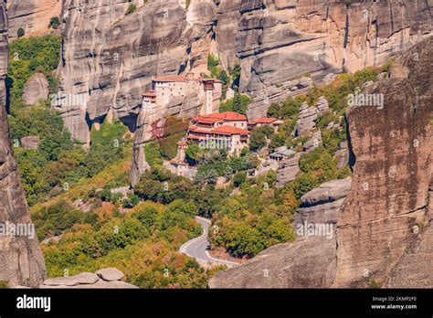 beautiful aerial panoramic photo   monasteries  rock formations