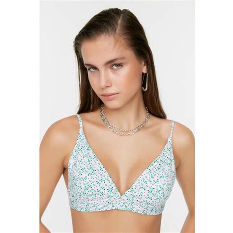 Trendyol Crispy Floral Print Bikini Top Eponuda