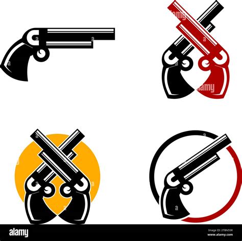 Set Of Guns Logo Template Stock Vector Image And Art Alamy