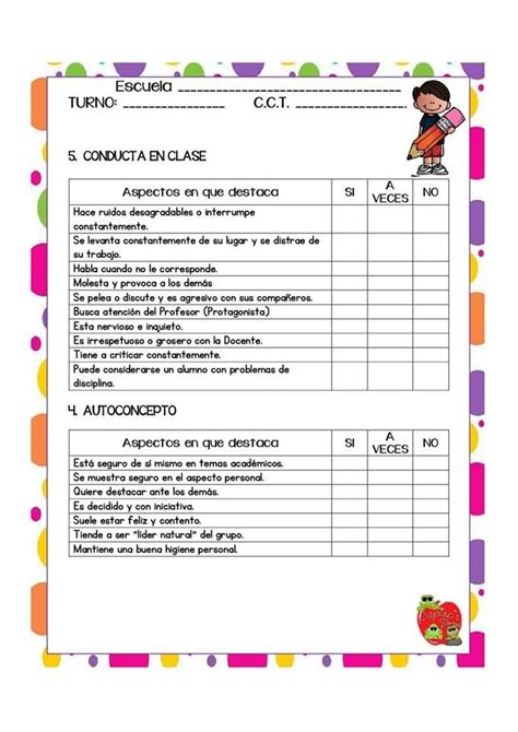 Maravillosos Formatos Para La Evaluación Y Seguimiento De La Conducta