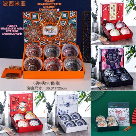 Jual Mangkok Set Premium Peralatan Makan Souvenir Mangkok Set Japaness