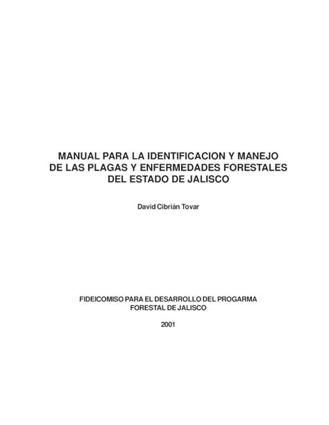 Pdf Manual Para La Identificacion Y Manejo De Las Plagas Y