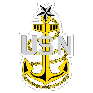 Navy Rank E-8 Senior Chief Petty Officer Insignia Sticker