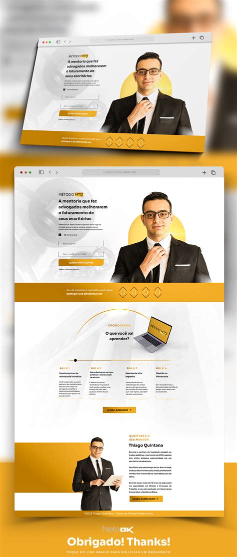 Landing Page Página de Captura Mentoria Advogados on Behance