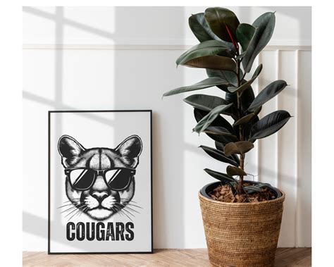 Cougars PNG JPEG Cougars Poster Cougar Sublimation Print Shirt Dorm ...