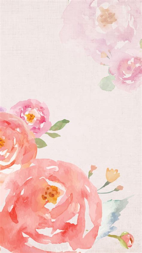 Watercolor Pink Floral Wallpaper - Mural Wall