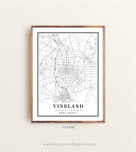 Vineland New Jersey Map Vineland NJ Map Vineland City Map - Etsy