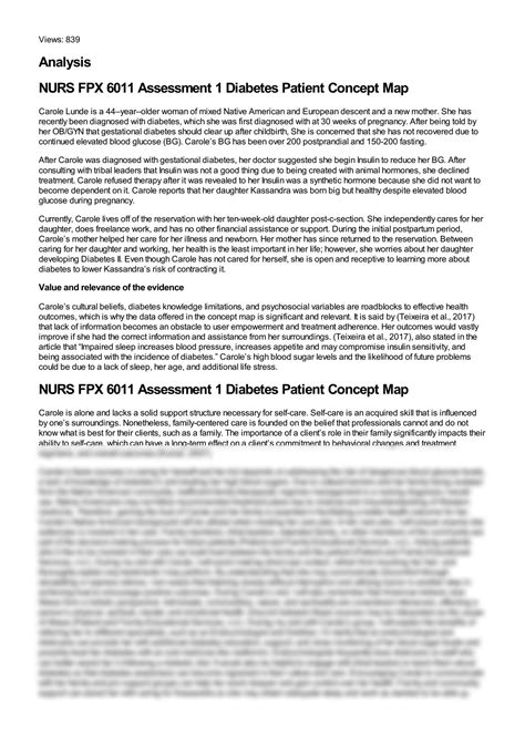 SOLUTION Nurs Fpx 6011 Assessment 1 Diabetes Patient Concept Map