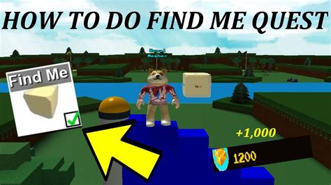 How To Do Find Me Quest Roblox Build A Boat YouTube