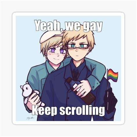 Yeah We Gay Keep Scrolling Sufin Sticker For Sale By Mymbled Redbubble