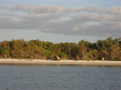 Beach camping in the wild Ten Thousand Islands