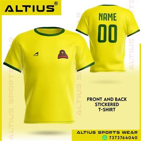 Polyester Printed Cricket Jersey Yellow At Rs Piece In Pudukkottai