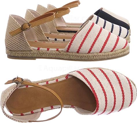 Amazon Aquapillar Espadrille Round Toe Flat Sandal Linen Dorsay