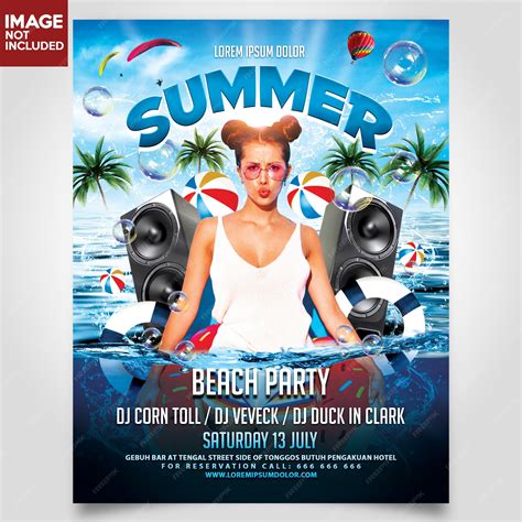 Premium Psd Summer Beach Party Flyer Template