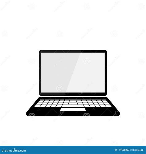 Vector Laptop Icon Design Flat Laptop Symbol Stock Vector