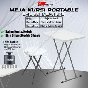 Jual Satu Set Meja Kursi Lipat Portable Meja Kerja Makan Laptop