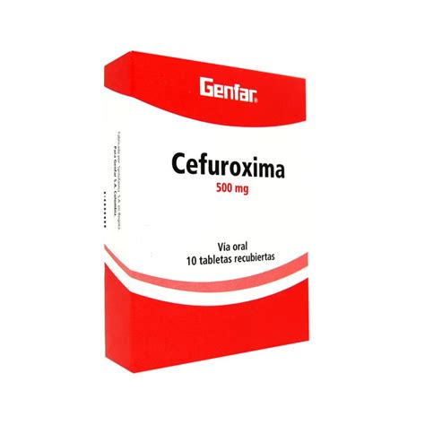 Cefuroxima 500 Mg Genfar Caja X 10 Tabletas Droguería Alameda Sur