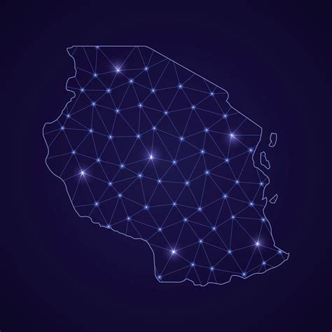 Digital network map of Tanzania. Abstract connect line and dot 11444037 ...