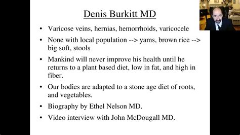 Denis Burkitt Md Nutrition Hero Youtube