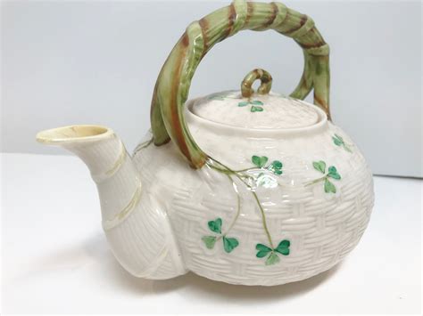 Shamrock Belleek Teapot Belleek Kettle Irish Teapot Belleek China