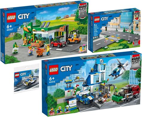 BRICKCOMPLETE Lego City Set Of 4 60347 Supermarket 60316 Police