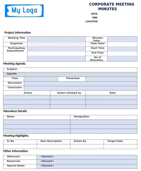 Meeting Minutes Template - Free Download, No Registration Required | PM ...