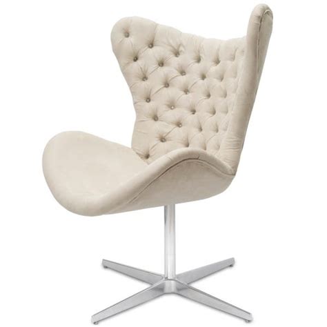 Poltrona Egg Slim Suede Nude Capitonê Brilho Base Giratória MadeiraMadeira