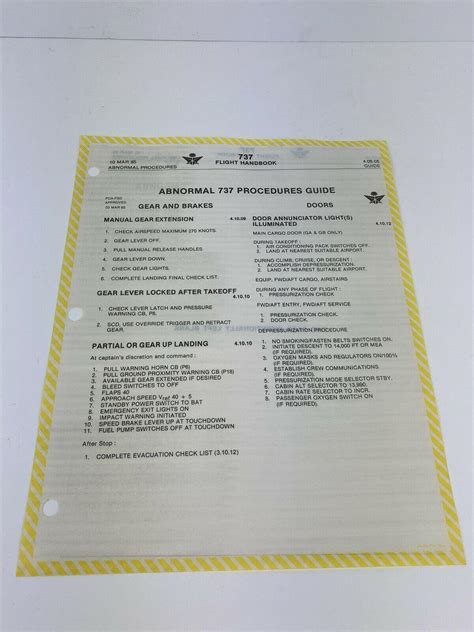 Boeing 737 Emergency Procedures Technique In Technical Guide 6