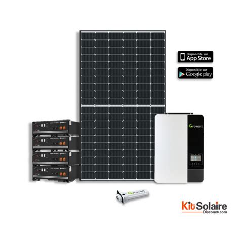 Kit Solaire 4000w Autonome GROWATT 48V 230V 5KW Stockage Batterie